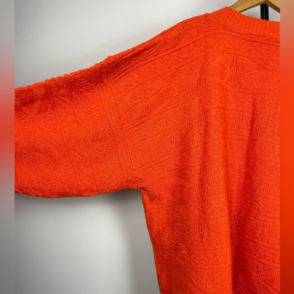 Vintage Forelli International Orange V-Neck Knit Pullover Sweater - Picture 6 of 8